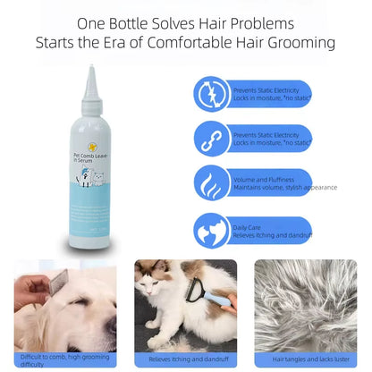 USMILEPET Private Label Shampoo Pet Comb Leave-In Serum Plant Extract Smooths Detangles Waterless No Rinse Foaming for Dogs Cats