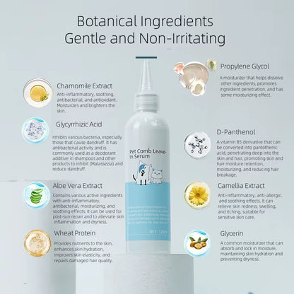 USMILEPET Private Label Shampoo Pet Comb Leave-In Serum Plant Extract Smooths Detangles Waterless No Rinse Foaming for Dogs Cats