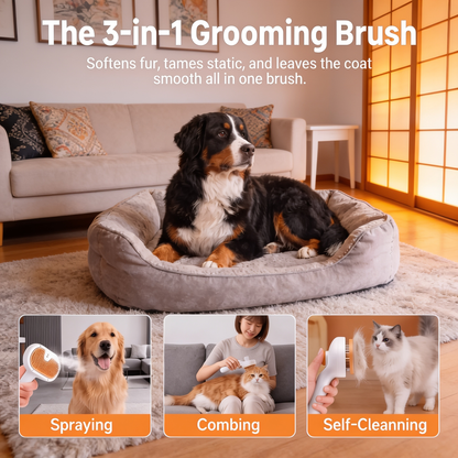 PawMist™ 3-in-1 Steam Brush for Cats & Dogs